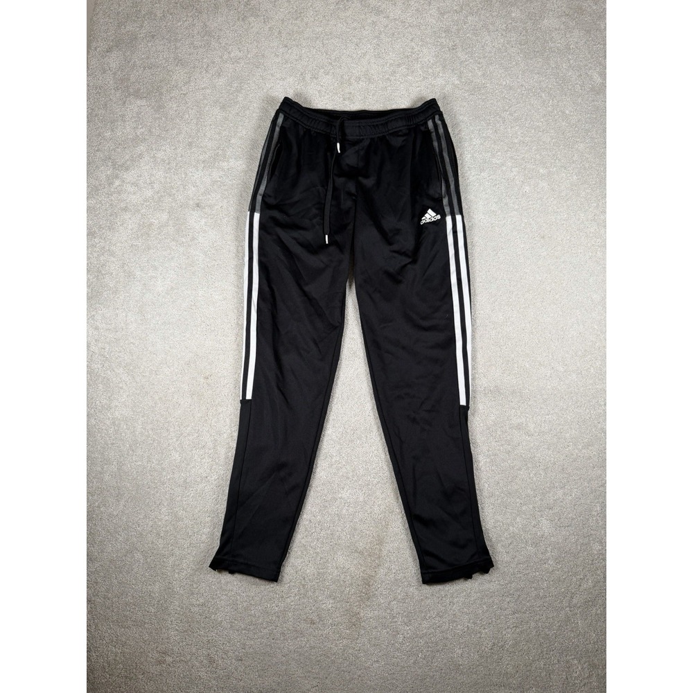 Adidas‎ AEROREADY Men's Black White Striped Track Pants Athletic Size M  Tapered